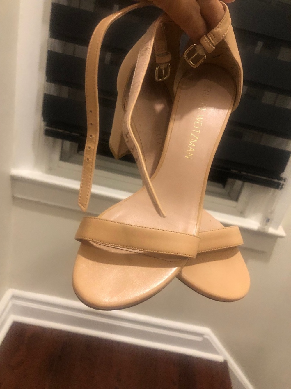 Stuart Weitzman Nude open toe heels 6 1/2 M